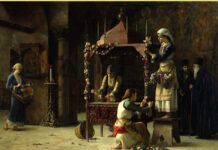 Ο Μισέλ Ουελμπέκ στην περιφορά του Επιταφίου